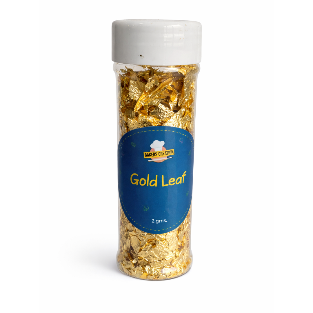 CAKE DECORATION CANDY GOLD 100-LEAF 2GM/JAR